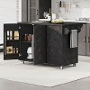 NicBex Mobile Kitchen Island Cart Kitchen Carts on Wheels with Storage, 3 Cabinet Doors 4 Drop Leaf for Kitchen - 4 of 4