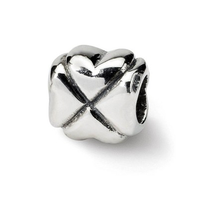 Black Bow Jewelry Sterling Silver Solid Lucky Clover Bead Charm