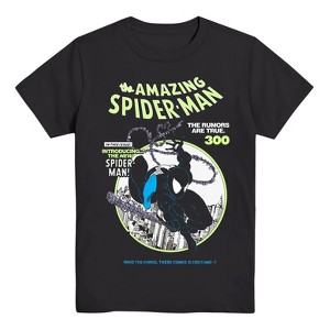 Seven Times Six The Amazing Spider-Man Shirt Boy's The Rumors Are True Short Sleeve Top Black - 1 of 3