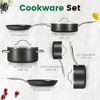 Itopfox 10-Piece Nonstick Cookware Set with Stainless Steel Handles, Hard Anodized Pots and Pans for Induction, Oven & Dishwasher Safe - 2 of 4