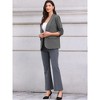 INSPIRE CHIC Women's Work Shawl Collar Ruched 3/4 Sleeves Open Front with Pockets Blazer - 4 of 4