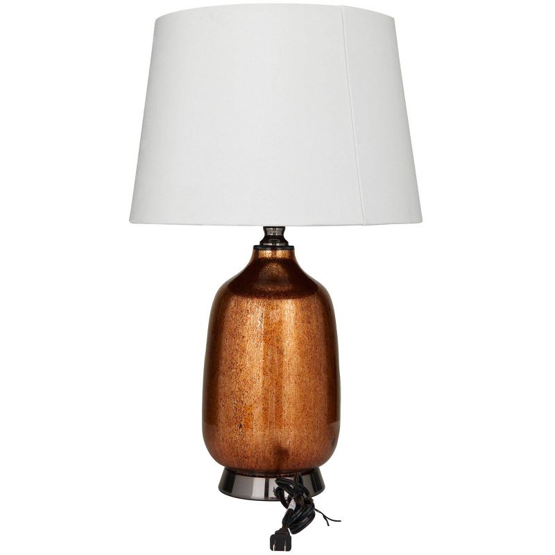 Glass Gourd Style Base Table Lamp with Tapered Shade Copper - Olivia & May, 5 of 6