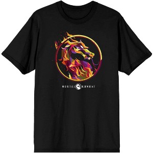 Mens Mortal Kombat Logo Black Short Sleeve Shirt - 1 of 2