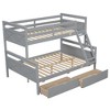 NicBex Twin Over Full Bunk Bed with Ladder and 2 Drawers,Loft Bed with Safety Guardrail for Bedroom,Convertible into 2 Platform Beds,White/Gray - 4 of 4