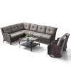 Belord 5PCS Outdoor Sectional Patio Furniture Set with Swivel Chairs, All Weather Wicker L Shape Outdoor Sectional Sofa Outdoor Conversation Set - 2 of 4