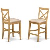 HomeStock Pub Counter Stool-Linen Fabric Bar Height Dining Chair - 3 of 3