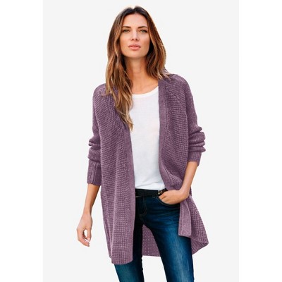 ellos Open Front Waffle Cardigan