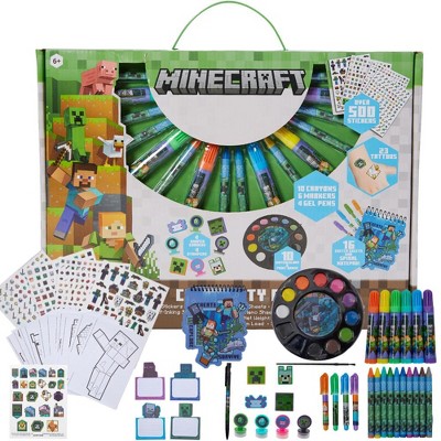 Minecraft Creativity Fun Kids Art Set for Coloring, Painting, and Crafts