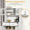 Kitchen Buffet with Hutch Cabinet with 4 Shelves, Drawers, Framed Glass Doors and Open Microwave Countertop for Kitchen or Dining Room - 2 of 4