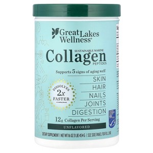 Great Lakes Wellness Sustainable Marine Collagen Peptides, Unflavored, 16 oz (454 g) - 1 of 4