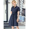 INSPIRE CHIC Women's Point Collar Front Elastic Waist Drawstring Mini Shirt Dress with Pocket - 2 of 4