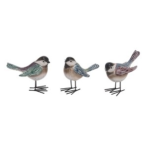 Transpac Large Resin Bright Stripe Bird Set of 3 Spring Home Decorations - 1 of 1