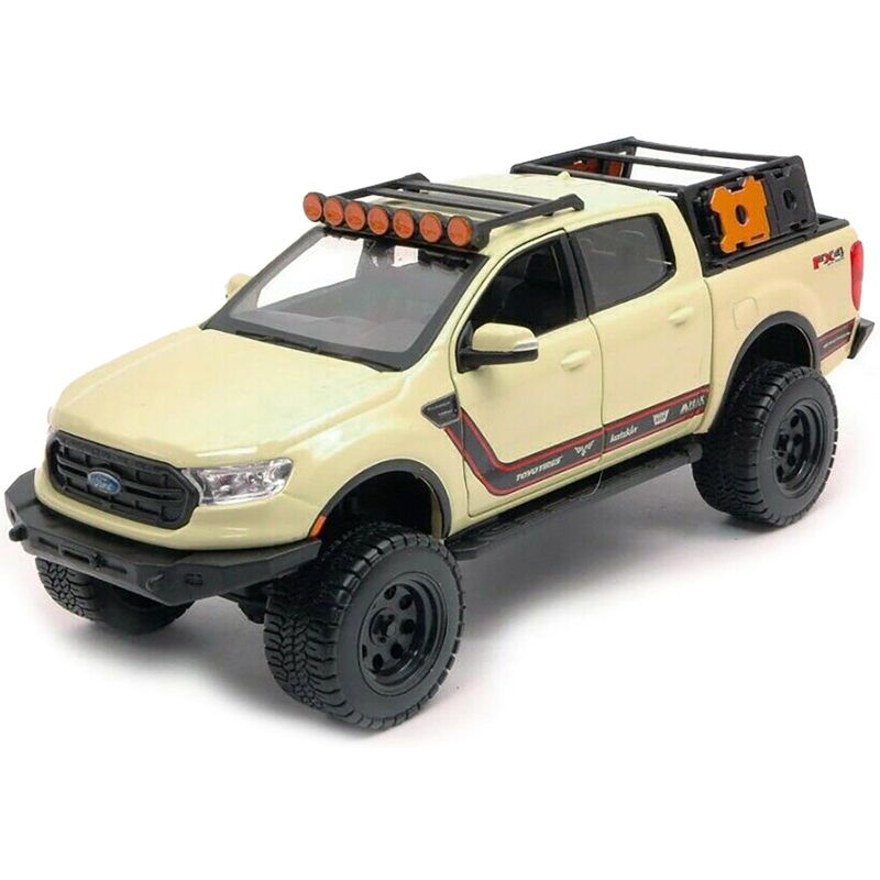 2019 Ford Ranger Lariat FX4 Pickup Truck Sand Tan with Stripes "Off Road" Series 1/27 Diecast Model Car by Maisto, 2 of 4