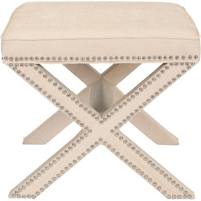 Palmer Ottoman with Nail Heads  - Safavieh