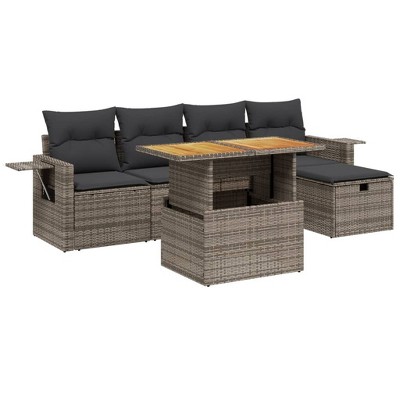 vidaXL Garden Sofa Set Grey