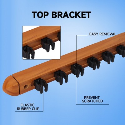 Oak 2-Piece Wall Mounted Pool Cue Rack Set