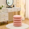 ChicFurnit Ottomans and Benches Storage Ottoman Cylindrical Footstool Foot Rest Round Footstool for Living Room, Pink, 15.55"*15.55"*17.72" - 2 of 4