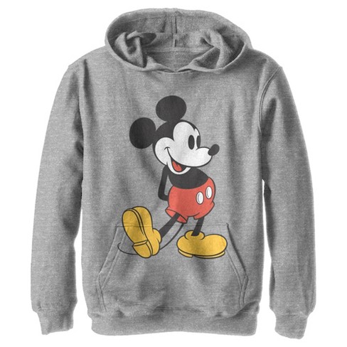 Boy s Disney Mickey Mouse Large Pose Pull Over Hoodie Athletic Heather X Large