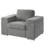 VYNXARIA Light Gray Woven Fabric Convertible Loveseat - 4 of 4