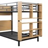 Okak Twin Over Twin Size Metal Bunk Bed with Ladder Loft Bunk Bed with Full- Length Guardrail & Storage Shelves for Teens, Easy Assemble, Black - 4 of 4
