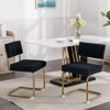 NicBex Corduroy Fabric Dining Chair Mid-Century Upholstered Cushion Seat Kitchen Chairs with Metal Base - 2 of 4