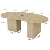 Tribesigns 45.28-Inch Coffee Table for Living Room, Oval Wood Center Cocktail Table with Asymmetric Pedestal - 3 of 4