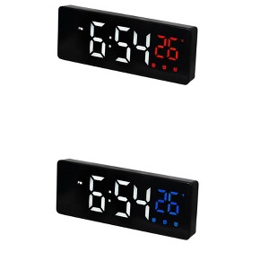 REGALWOVEN 2 Pcs Plastic Digital Corded Adjustable Accurate Dimmable Electric Alarm Clock 6.3 x 2.4 x 1 inch - 1 of 4