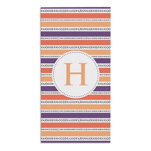 Personalization Mall Purple Pattern Initial Beach Towel - 1 of 2