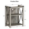 Record Player Stand with Storage, Farmhouse Turntable Stand Table with Sturdy Frame - 3 of 4