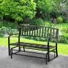 BestMassage Garden Bench Patio Glider Bench with Smooth Metal Frame, Black - 2 of 4