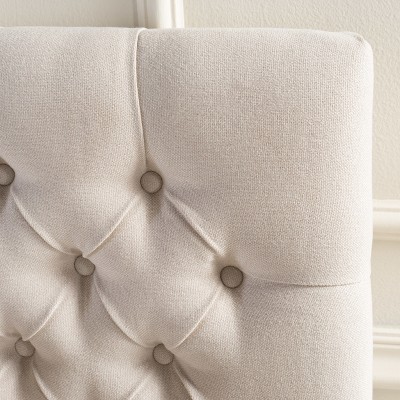 Ivory Upholstered Queen Bed with Tufted Headboard