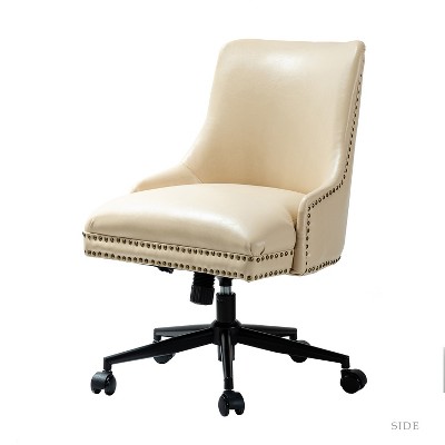 Xavier Faux Leather Office Task Chair With Nailhead | Karat Home ...