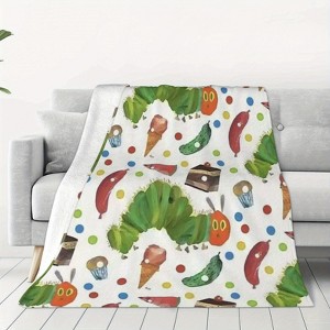Cozy Caterpillar Themed Flannel Throw Blanket, Perfect for Travel, Camping and Naps, Unique Holiday Gift, Christmas Gift. - 1 of 4