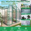 Gulches 6x6 FT Raised Base Polycarbonate Greenhouse Heavy Duty Aluminum Walk in Windproof All Season with Anchor Drainage Outdoor Backyard Green - 4 of 4