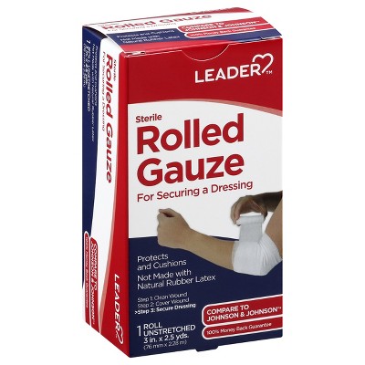 Leader Sterile Unstretched Rolled Gauze 3 in x 2.5 yds 1 ea