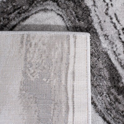 Grey and Wine Abstract 9' x 12' Synthetic Area Rug