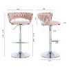 NicBex Swivel Velvet Bar Stools Set of 2,Adjustable Counter Height Bar Stools,Bar Chairs with Chrome Footrest and Base,Barstools for Cafe,Bar - 3 of 4