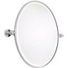 Minka Lavery Oval Vanity Wall Mirror Modern Beveled Chrome Silver Steel Frame 24" Wide for Bathroom Bedroom Home Entryway Hallway - 2 of 2