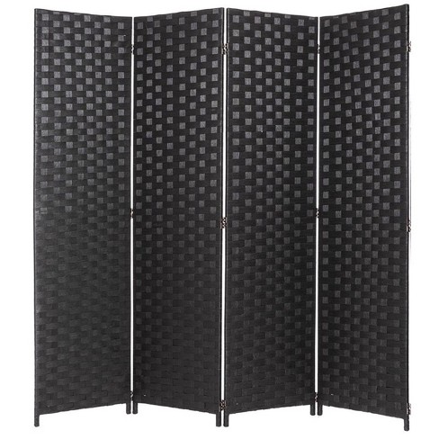 Legacy Decor 4 Panel Bamboo Woven Panel Room Divider Privacy Partition ...