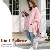 Catalonia Woman Oversized Blanket Hoodie Sweatshirt Cape, Fluffy Soft Fleece Casual Batwing Coat Pullover Blanket, Cozy Gift for Wife Women - 2 of 4