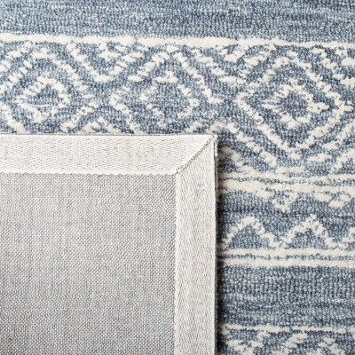 Metro 6' Square Blue Hand-Tufted Wool Area Rug