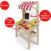 Svan Wooden Farmers Market Stand Toy- 30+ Food Pcs w Chalkboard & Register- Role Play, Fun Grocery Set- Playroom Activity Center- Kids, Girls & Boys - 3 of 4