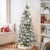 LuxenHome 6Ft Pre-Lit Snow Flocked Pop-Up Artificial Christmas Tree Green - image 3 of 4