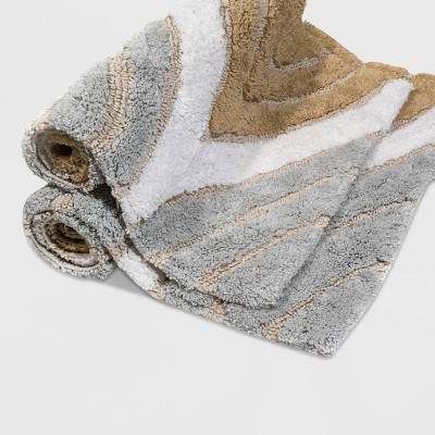 Davenport Tan and Beige Cotton Tufted Bath Rug Set