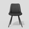 JUJABU 2-Pack Black PU Leather Dining Chairs – Ergonomic Design, Iron Frame - 2 of 4