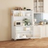 Dexmalle White Kitchen Pantry Cabinet with Adjustable Shelves and Pegboard - 2 of 4