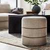 Catalina Round Ottoman Cream with Leather Piping - Threshold™ designed ...