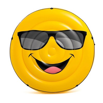 Intex Giant Inflatable Emoji Cool Guy Island Lounger Ride-On Swimming Pool Float