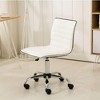 CAVINAS Mid-Back Home Office Desk Chairs, Faux Leather Adjustable Office Chair with 360° Swivel & Wheels, Ergonomic Office Chair, Armless Desk Chair - 2 of 4