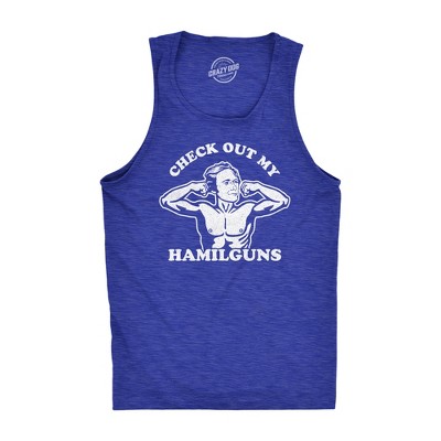 Check Out My Hamilguns Mens Fitness Tank Funny Alexander Hamilton 4th Of July Fitness Novelty Shirt - Crazy Dog Men's Tank Top